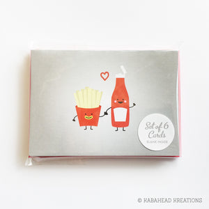 Fries Love Ketchup Note Cards